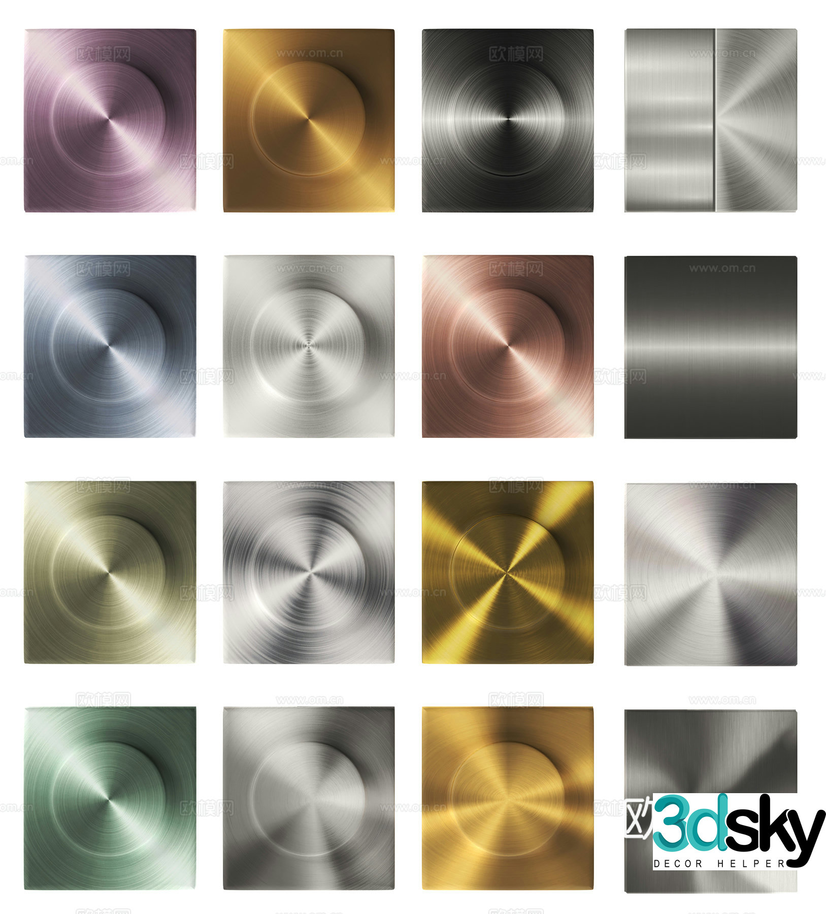 Modern metal brushed stainless steel 3d model