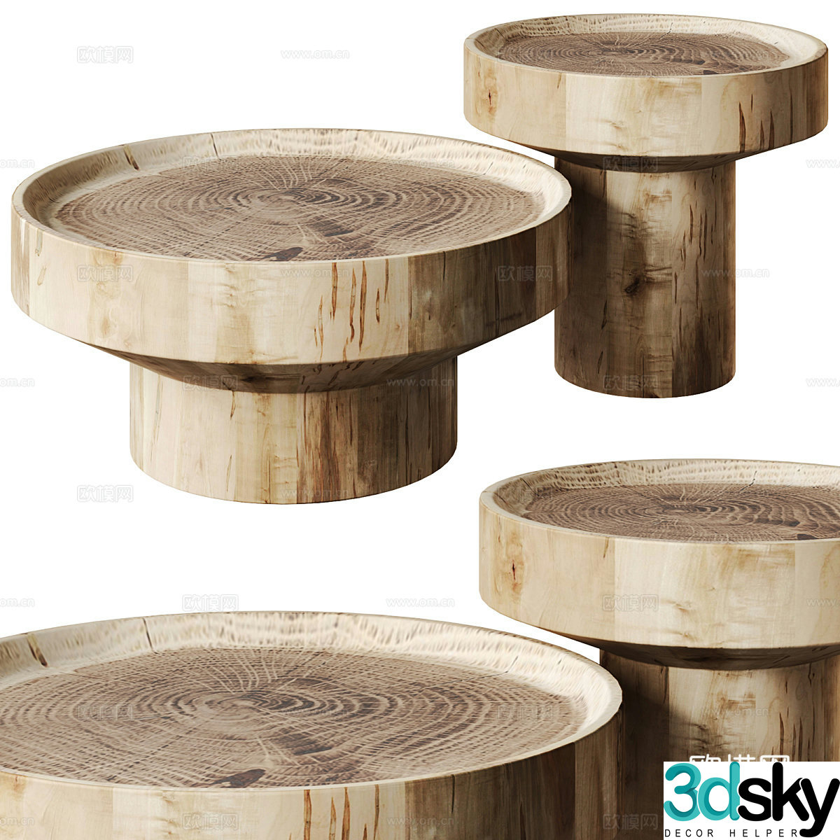 New Chinese style Wasabi solid wood coffee table 3D model