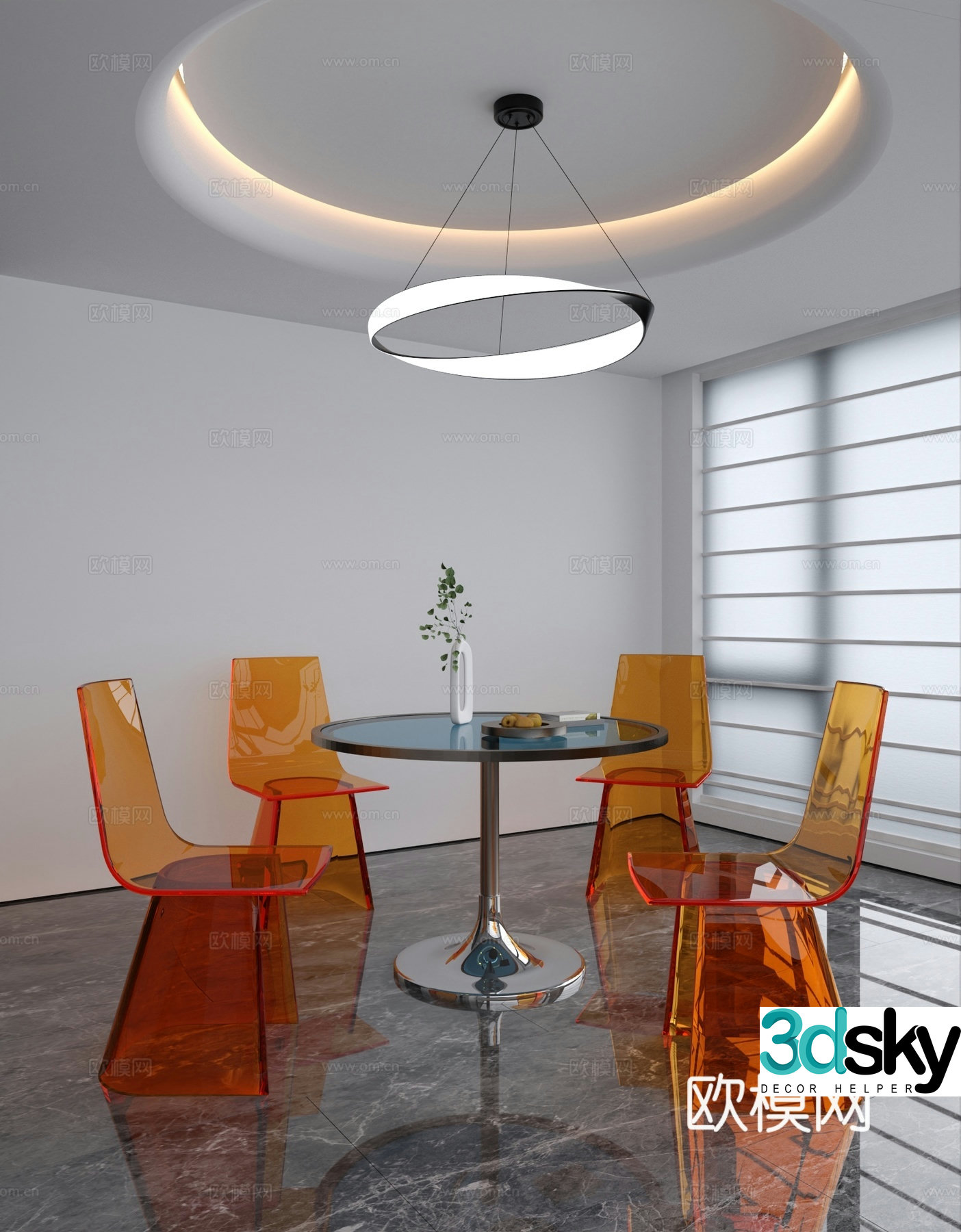 Leisure table and chair 3d model
