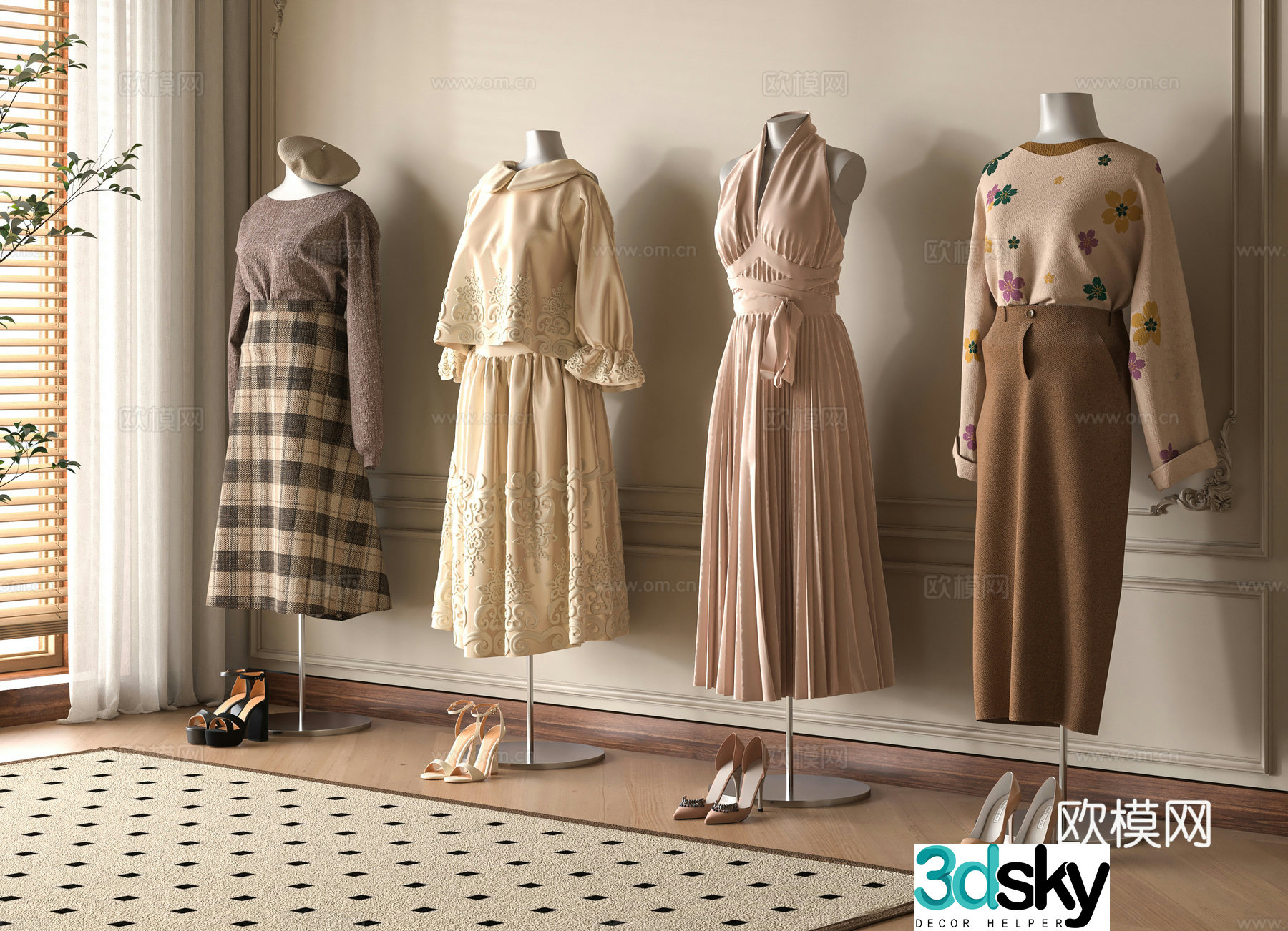 Modern women’s clothing model 3d model