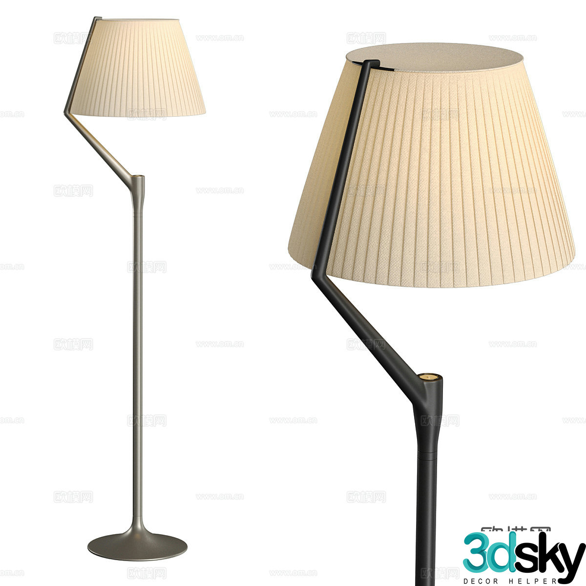Modern Italian Angelo Floor Lamp 3D Model