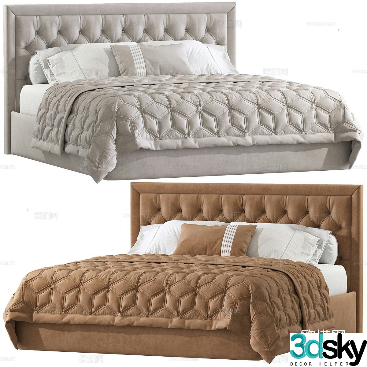 Double bed 3d model
