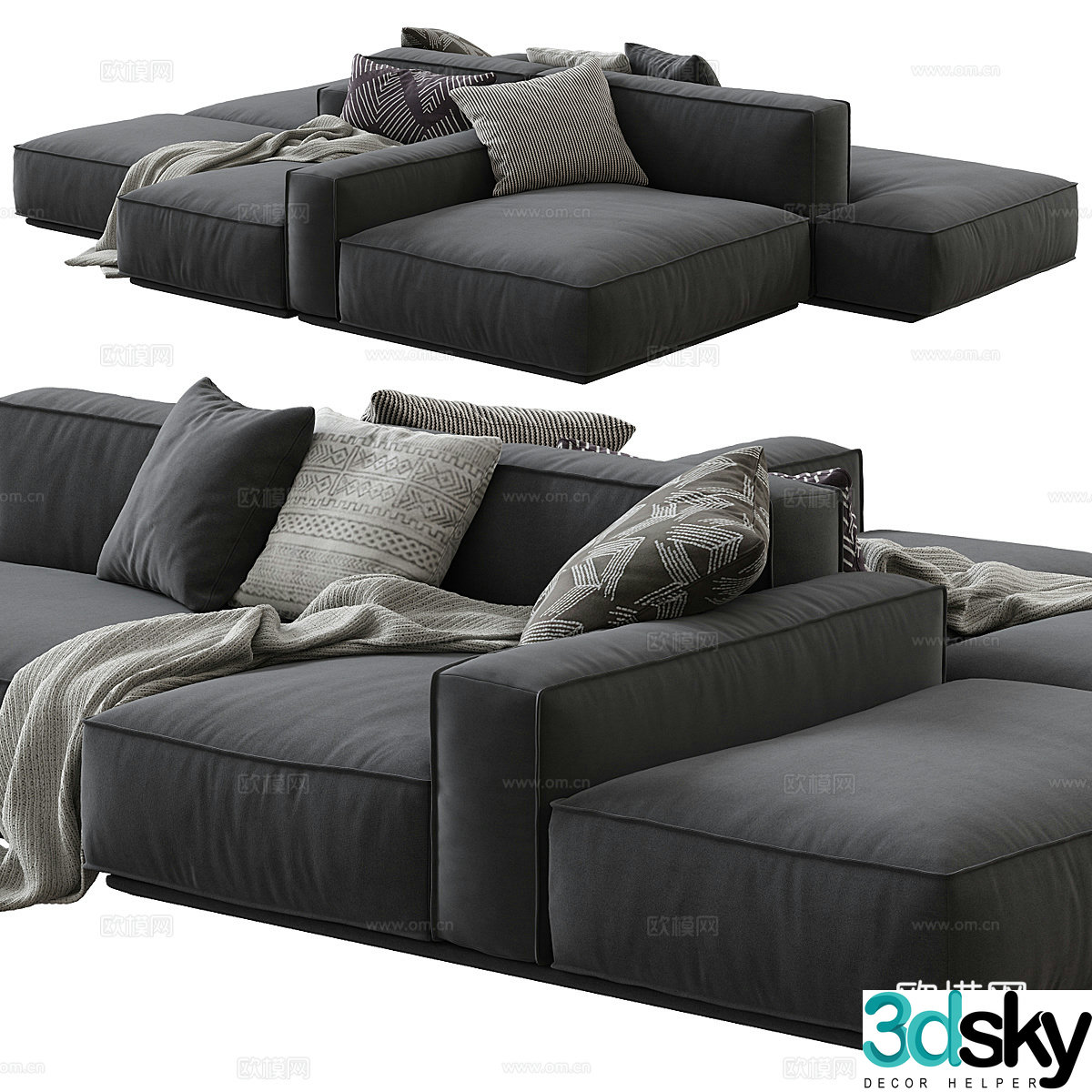 Modern Italian modular combination sofa 3D model