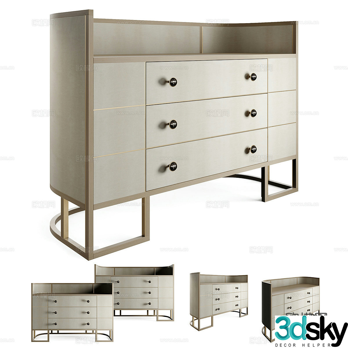 New Chinese light luxury Frato PARMA chest of drawers 3D model