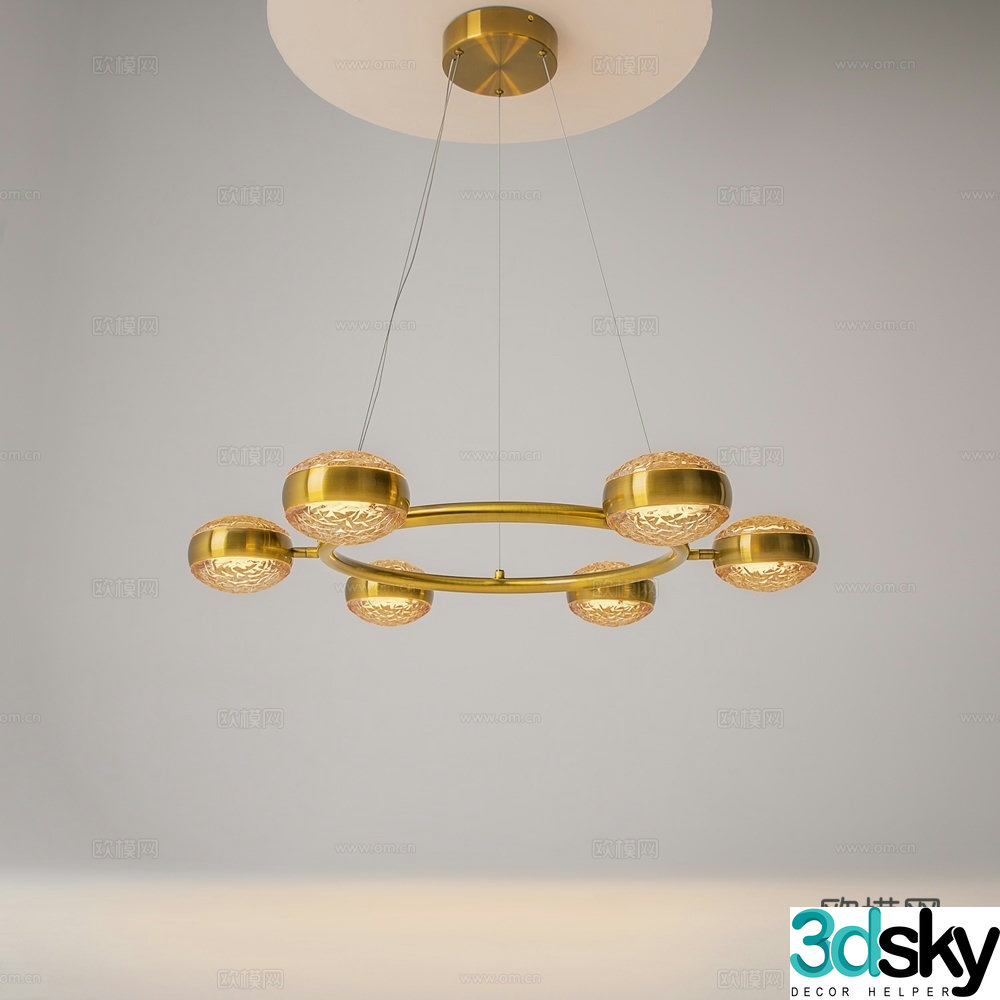 Modern light luxury chandeliers 3D model