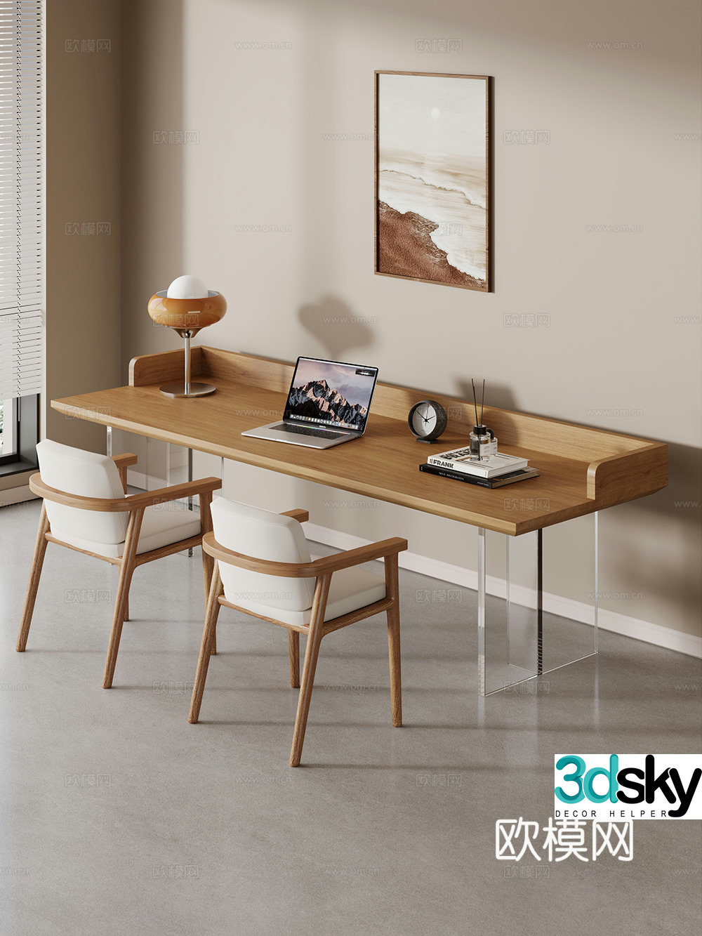Current horizontal hall table tea table big table desk computer desk simple desk 3D model