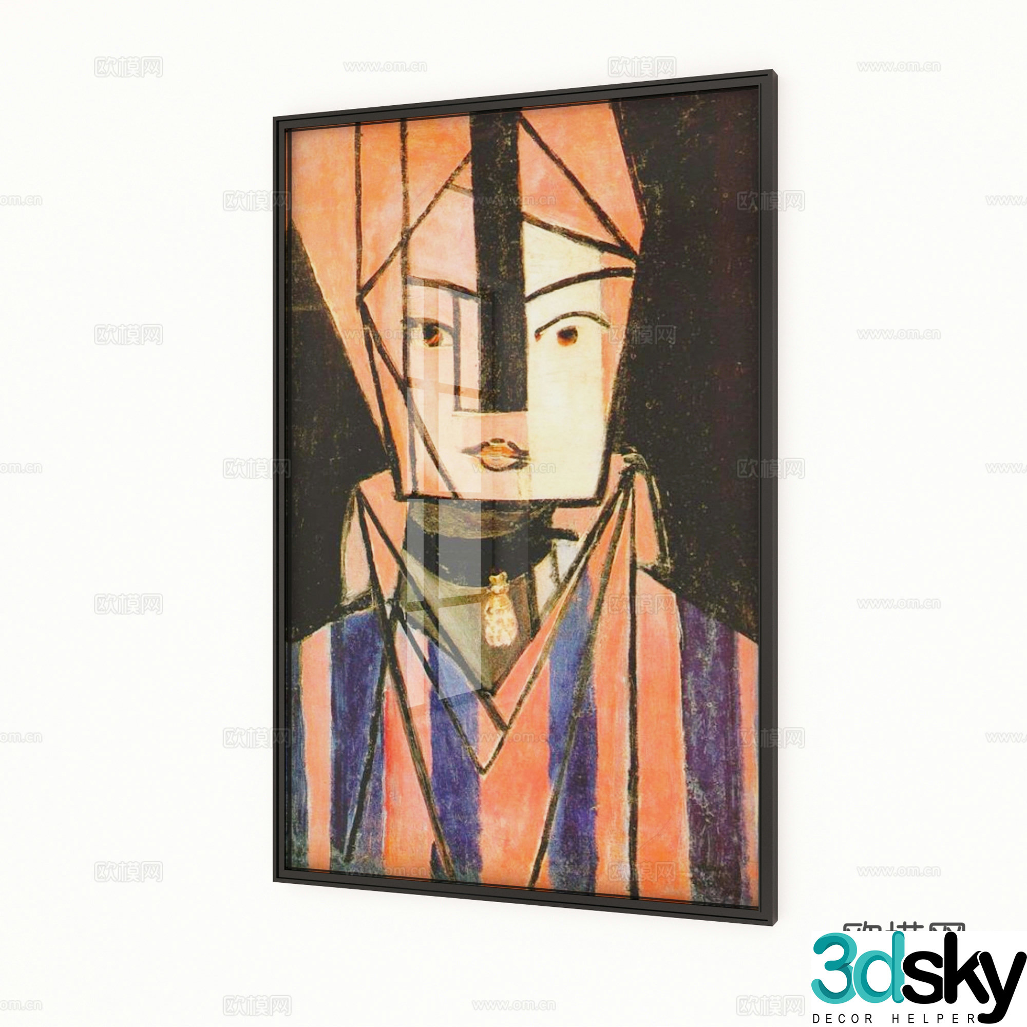 Art abstract hanging paintings Beasty hanging paintings Middle-aged hanging paintings 3D model