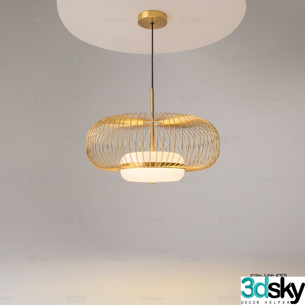 Modern light luxury chandeliers 3D model
