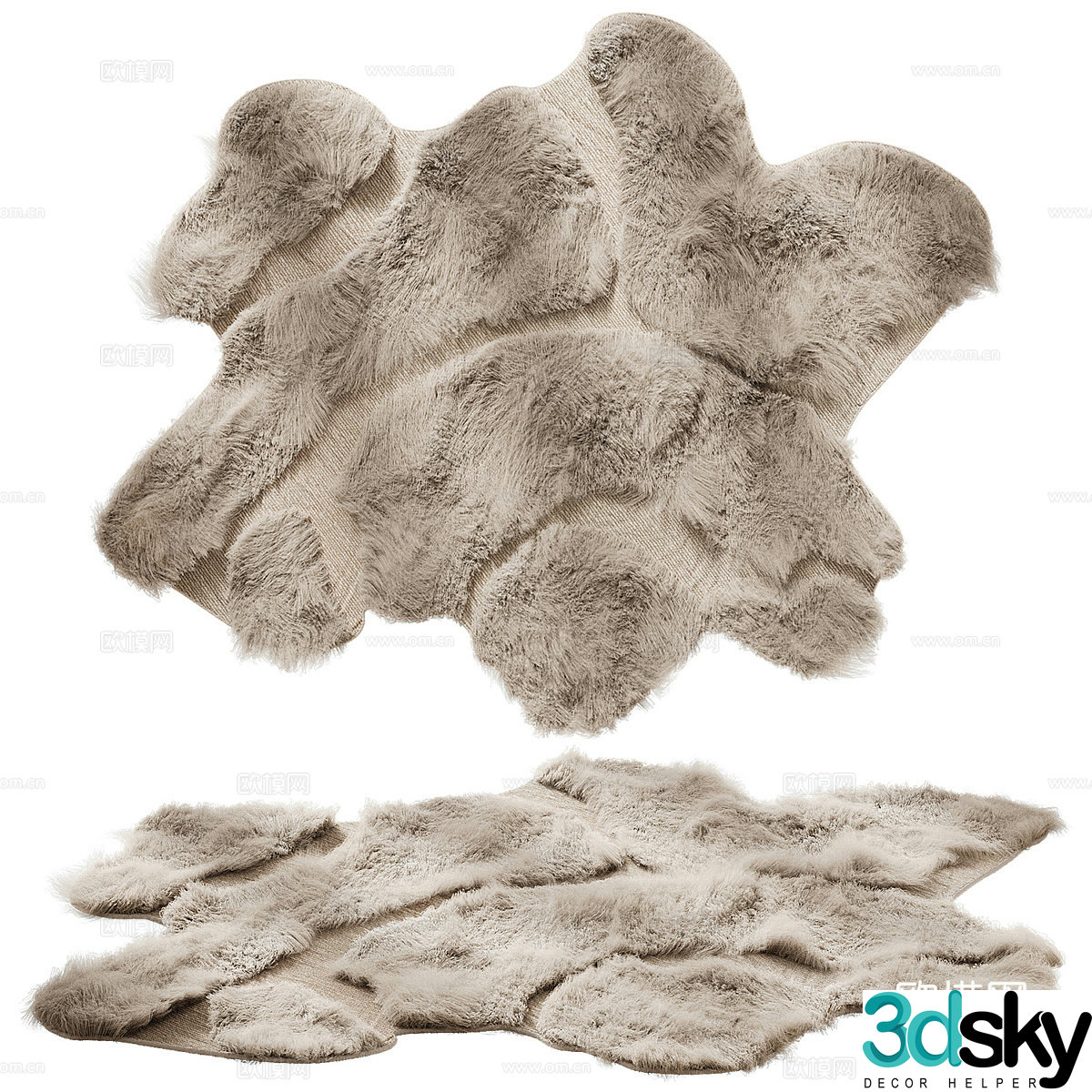 Modern light luxury Cappelen Dimyr plush carpet 3d model