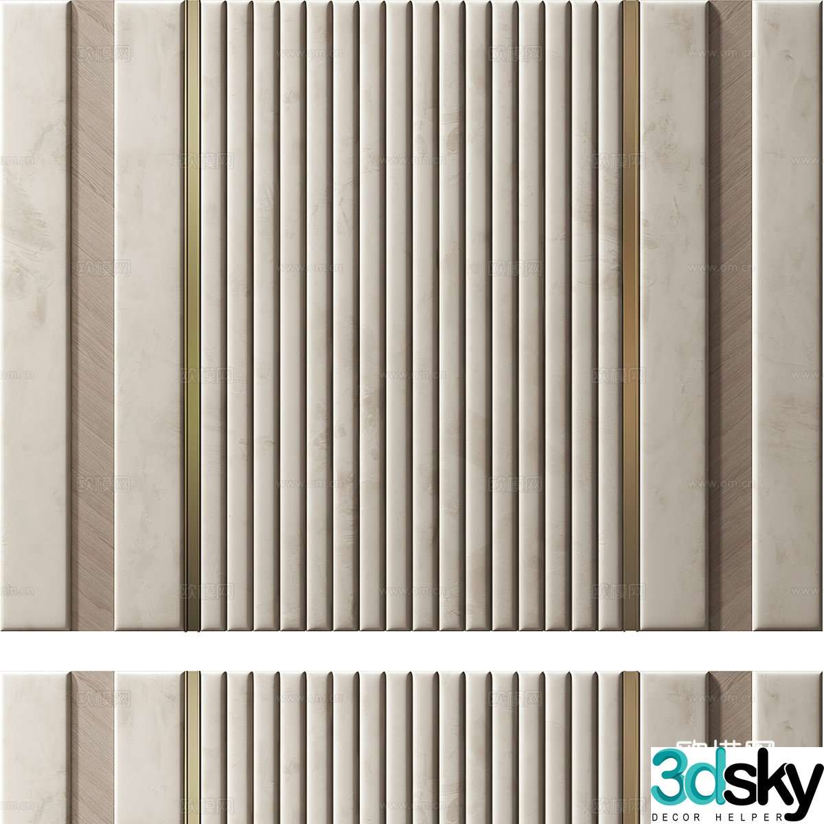 New Chinese style light luxury background wall 3D model