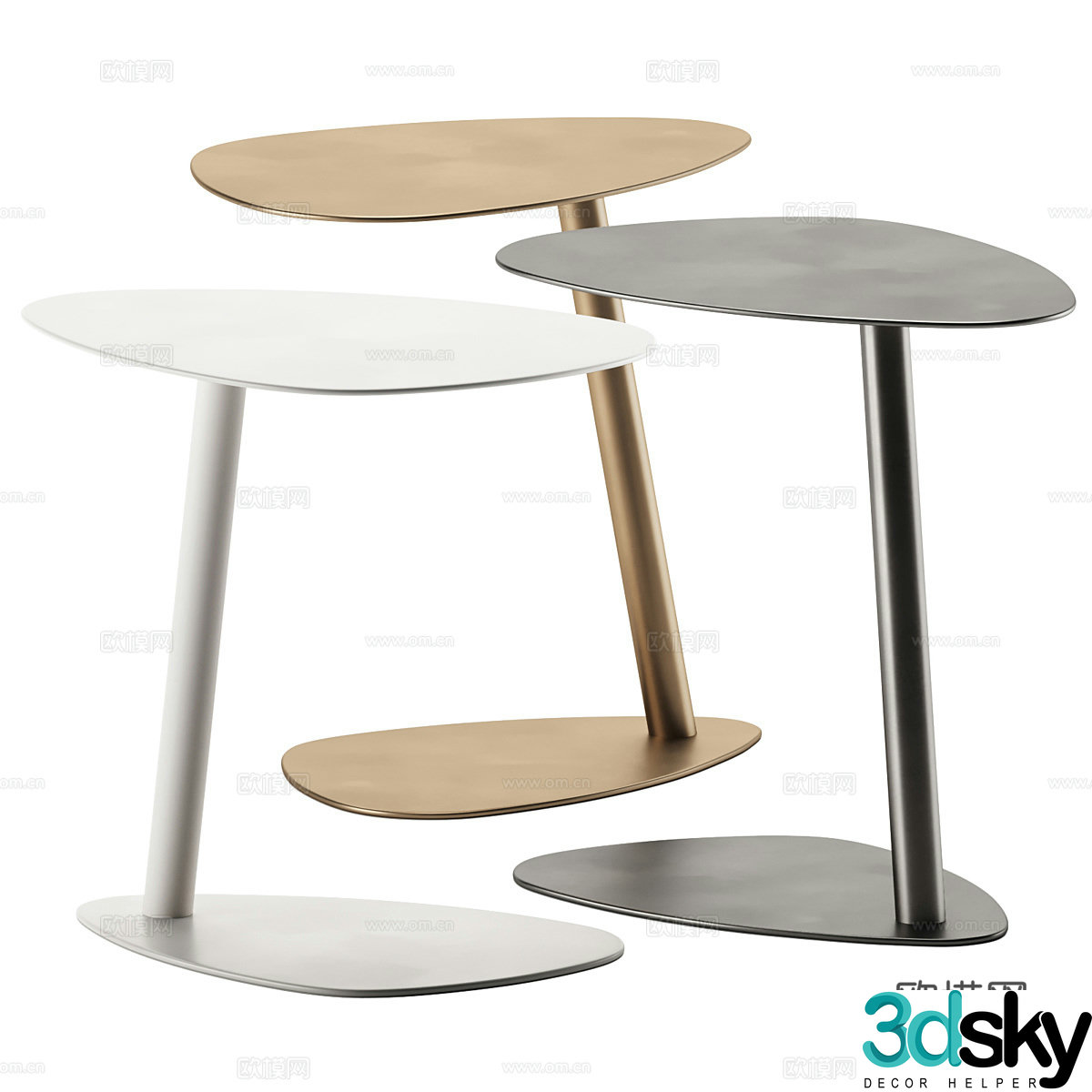 Modern Ethimo SMART Metal side table 3D model