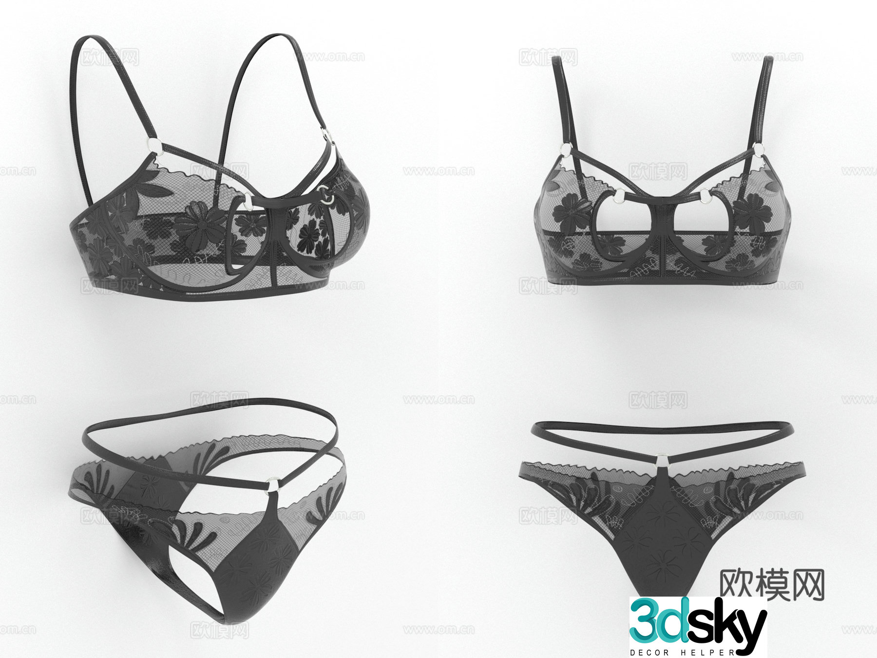 Women’s Underwear Panties Bra Bra Lace Women’s Clothing Women’s 3D Model