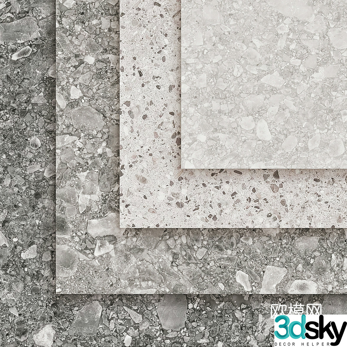 Rock slab Terrazzo 3d model
