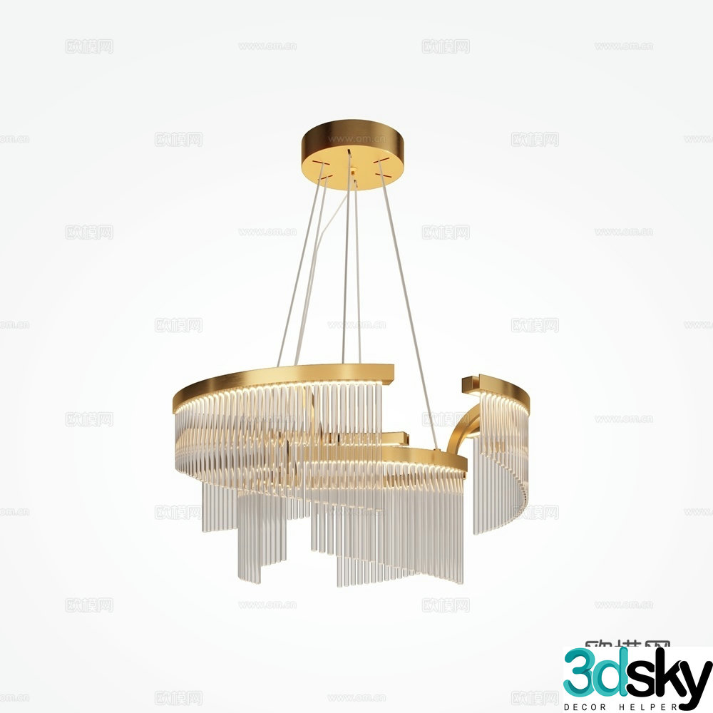 Modern light luxury chandeliers 3D model