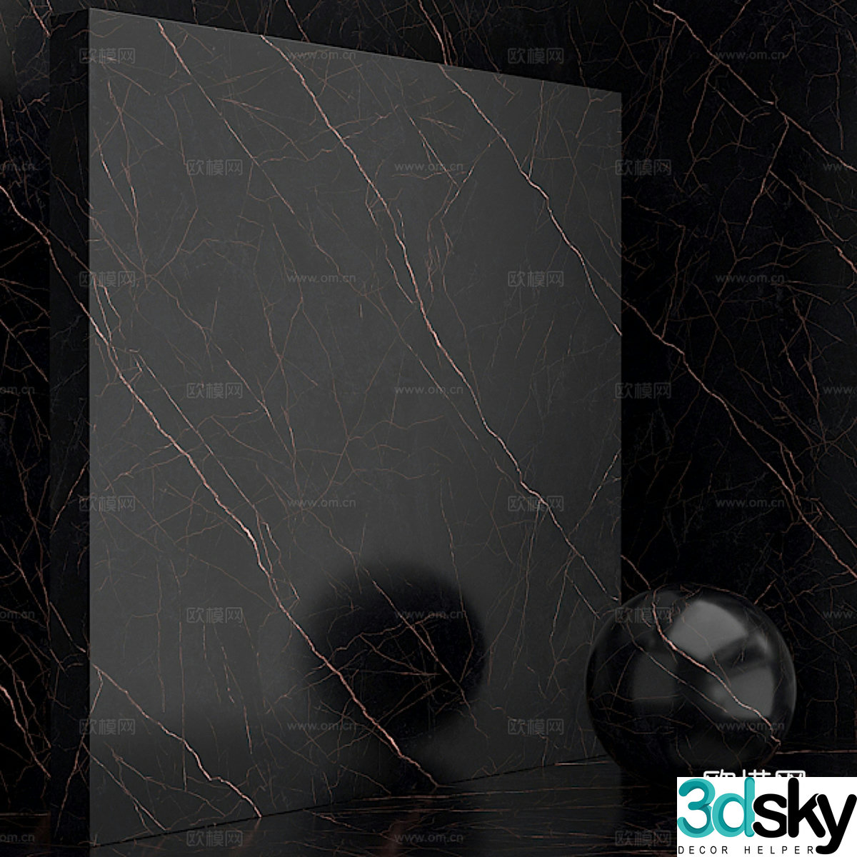 Modern black marble 3d model