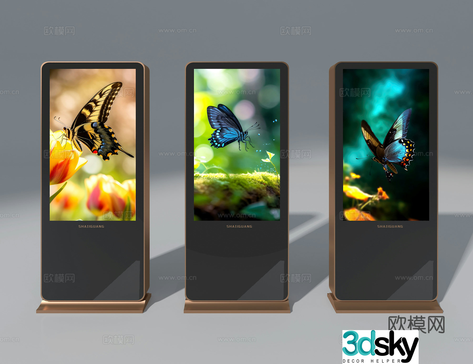 Electronic advertising screen 3d model