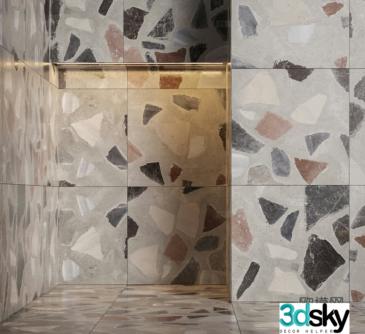 Terrazzo wall and floor tiles Terrazzo wall tiles 3D model