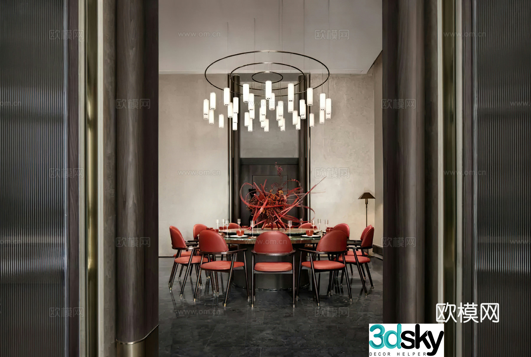Modern restaurant Villa restaurant Hotel private rooms Private rooms Living and restaurant New Chinese 3D model