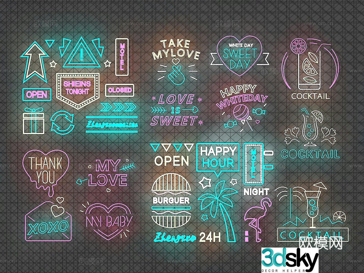 Neon light 3d model