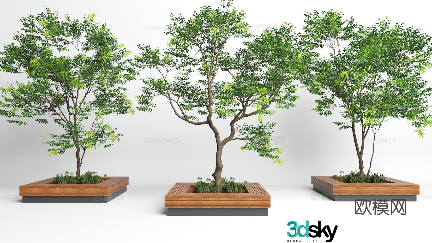 Modern landscape seats Landscape tree pool stool 3D model