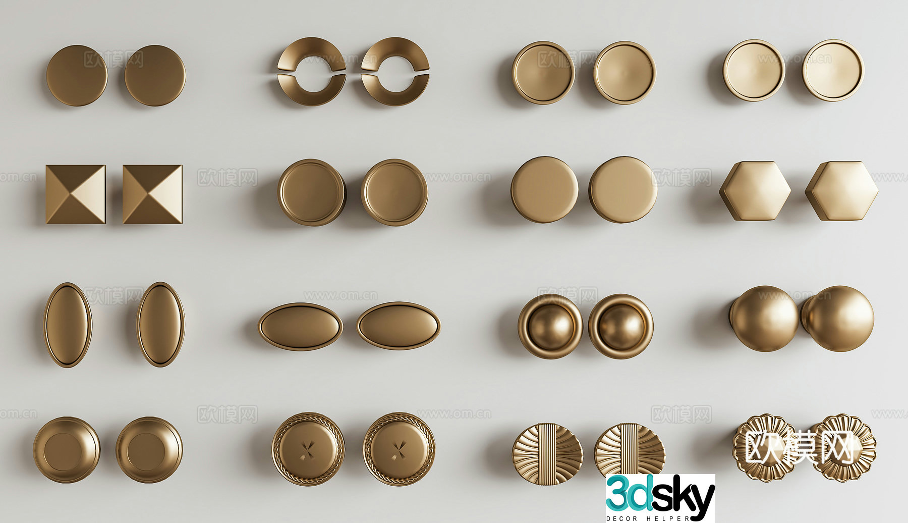 French cabinet door handle Cabinet door handle Round handle Metal handle Metal wind cabinet door handle Handle 3D model