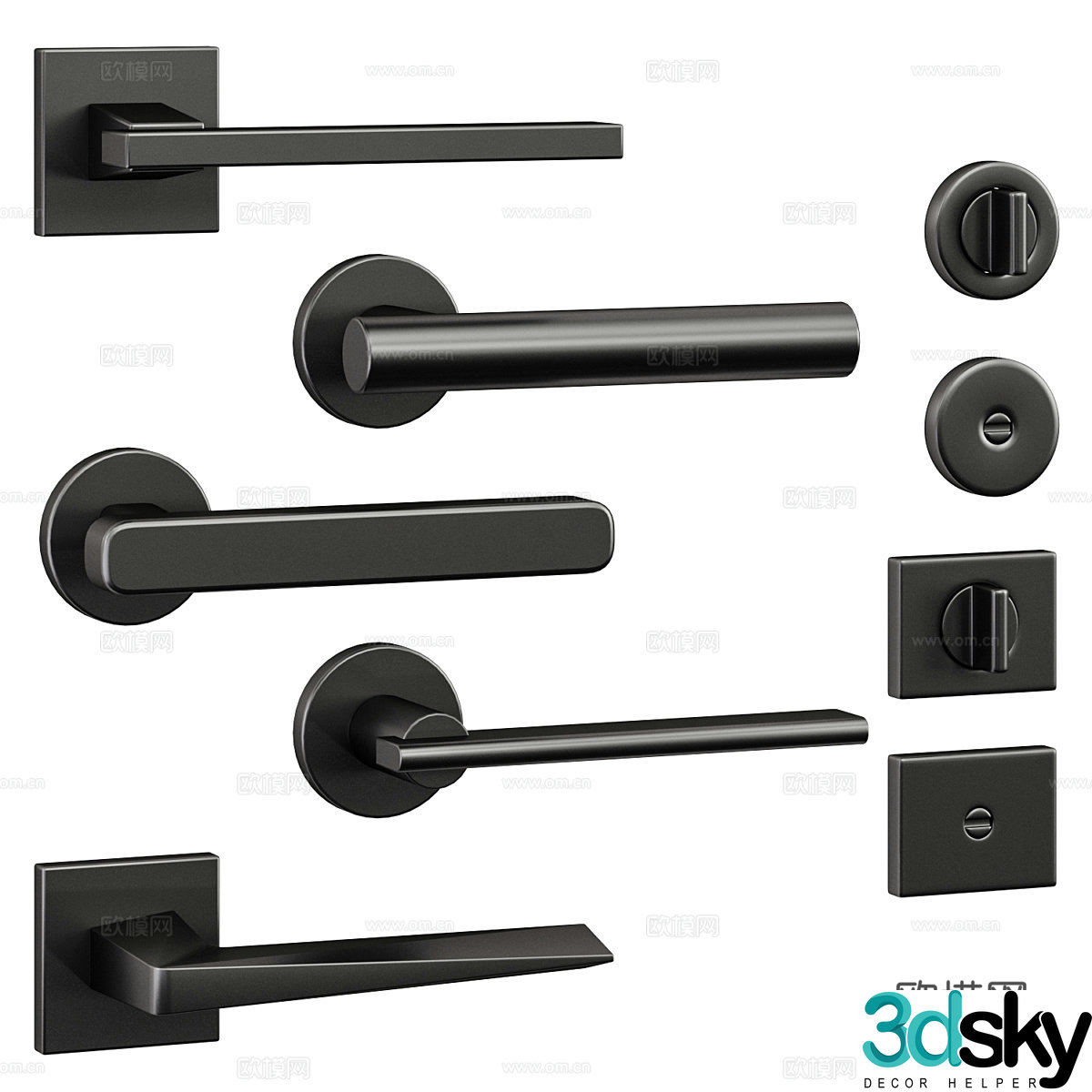 Modern Italian light luxury lock 3D model