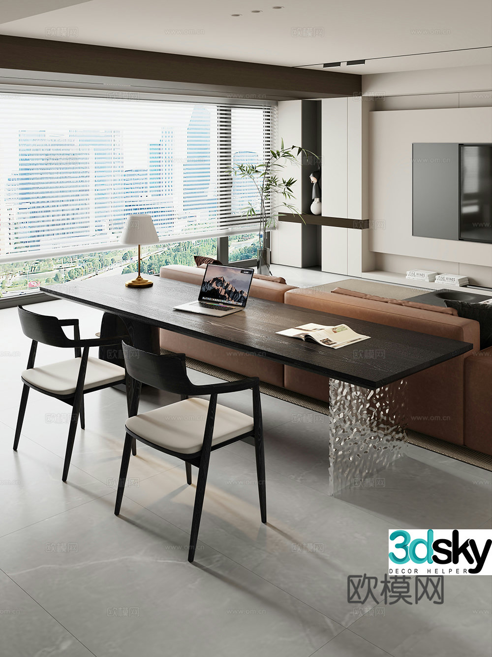 Current horizontal hall table tea table big table desk computer desk simple desk 3D model