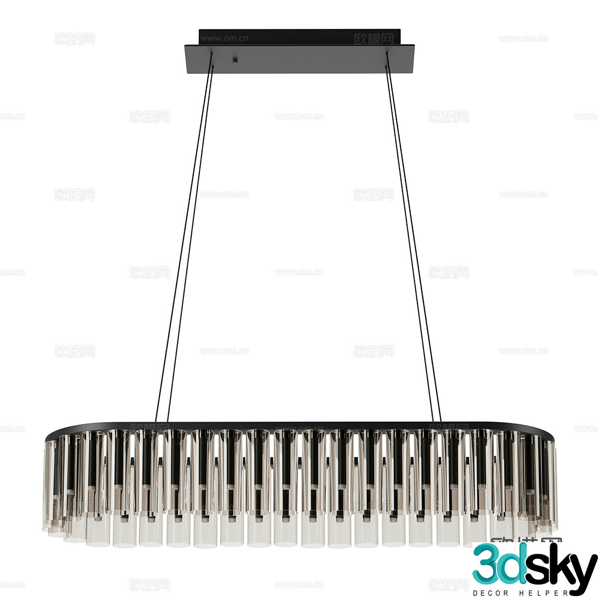 Modern light luxury decorative chandeliers 3d model