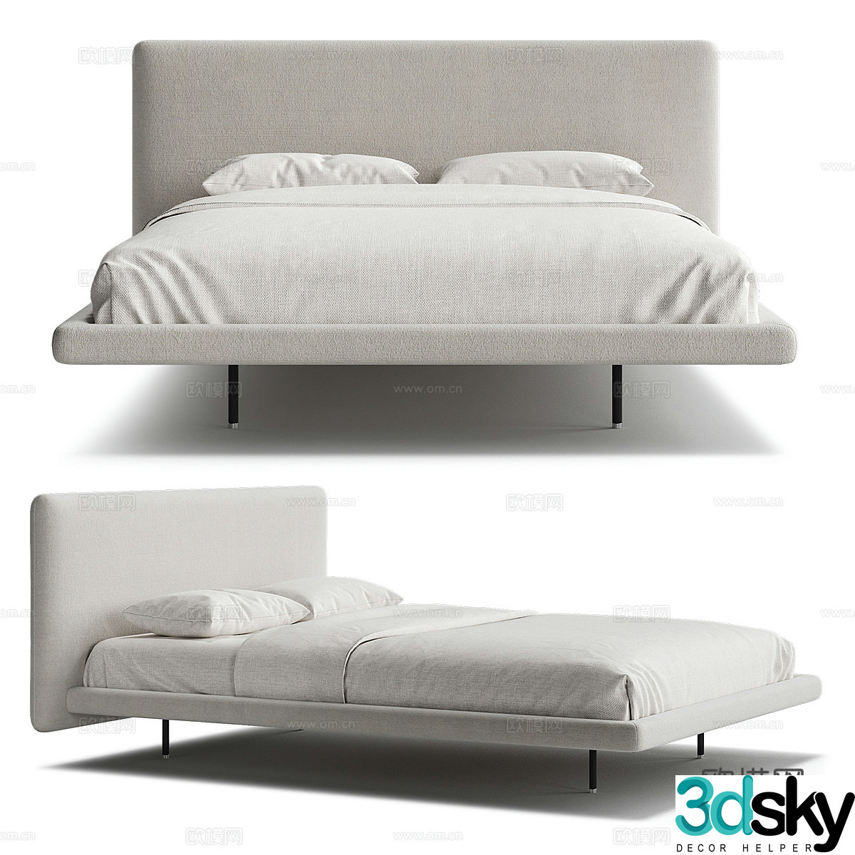 Double bed 3d model
