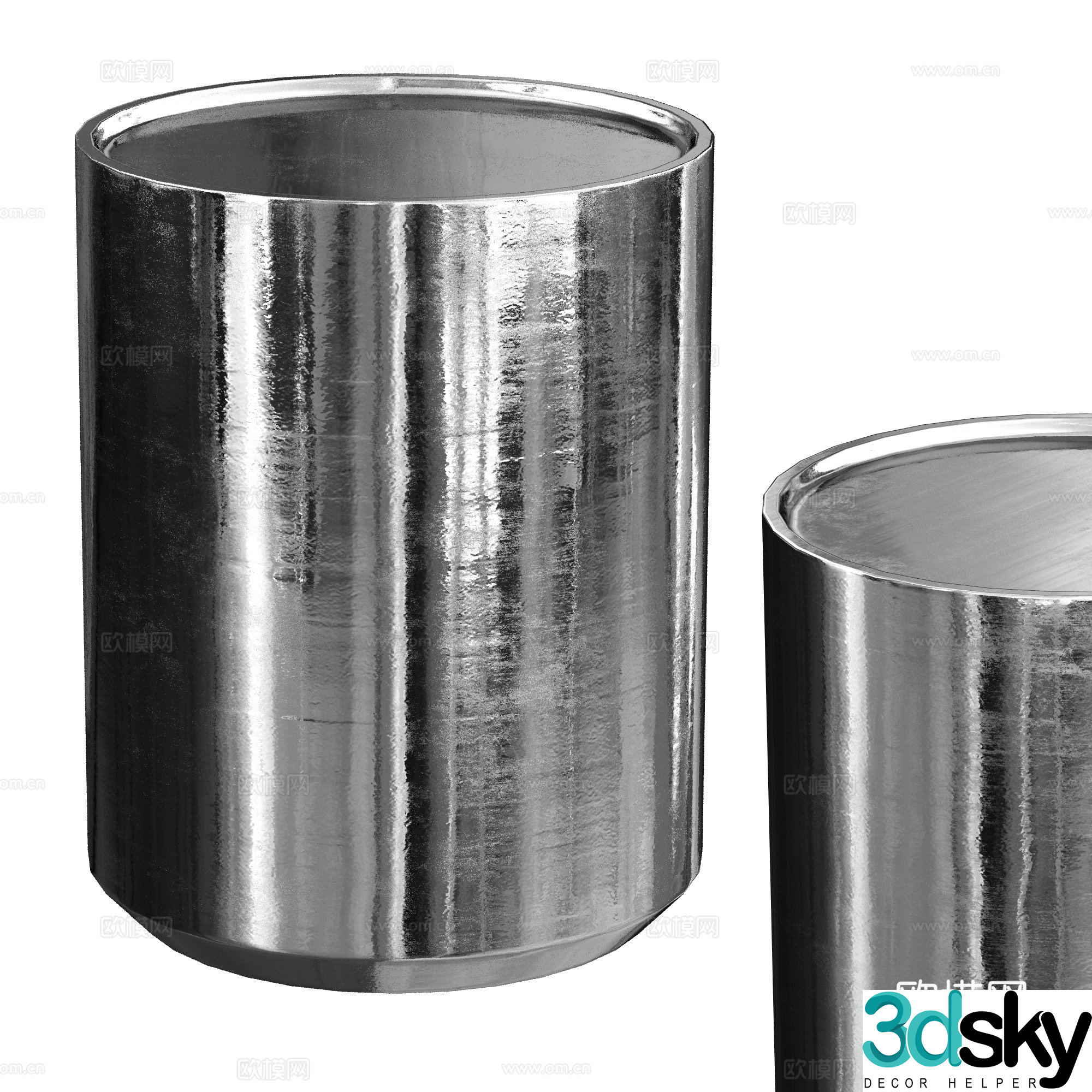Modern light luxury metal edge table round table 3D model