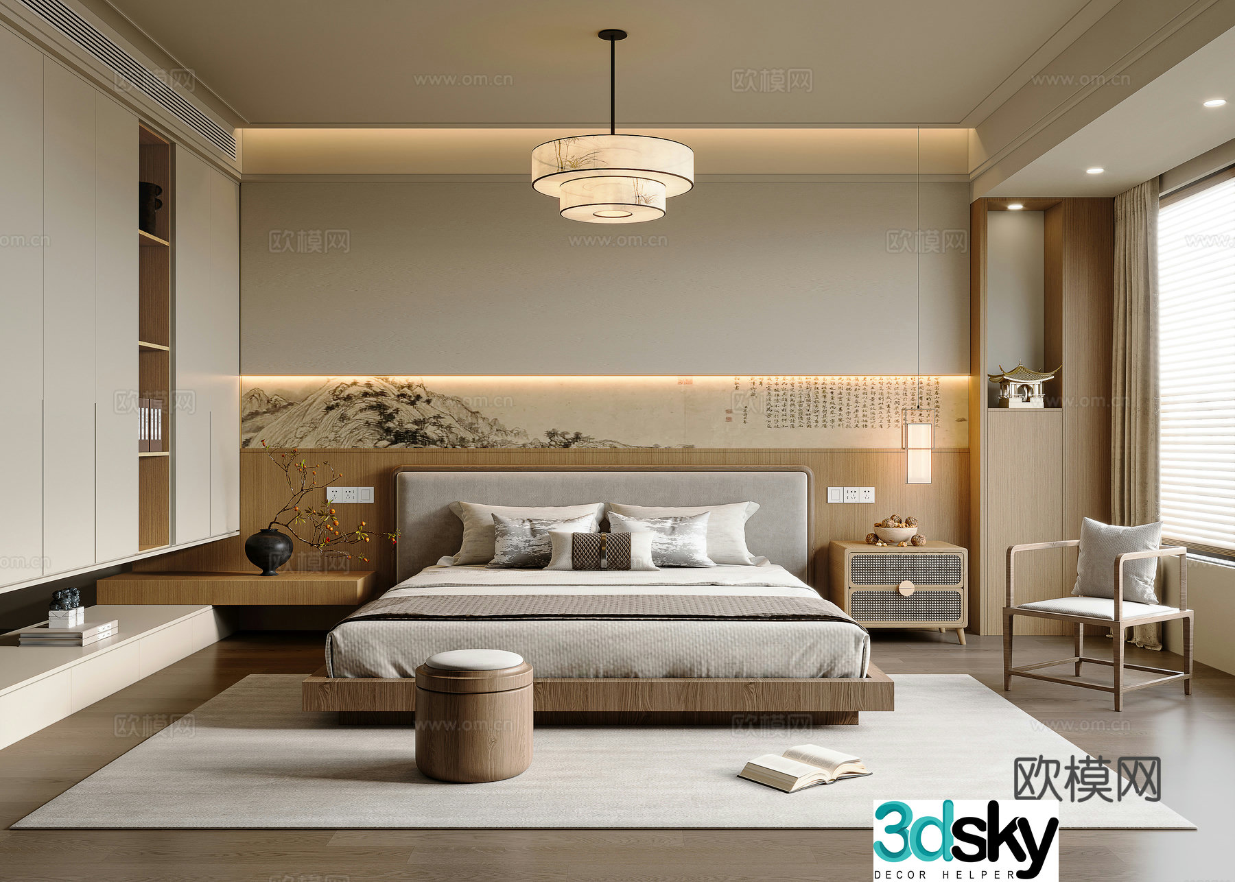 New Chinese style Song’s bedroom 3D model