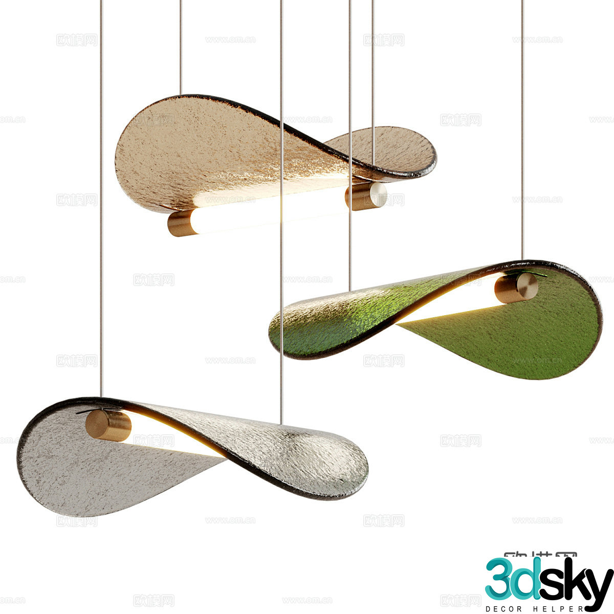 New Chinese style light luxury decorative chandelier 3D model