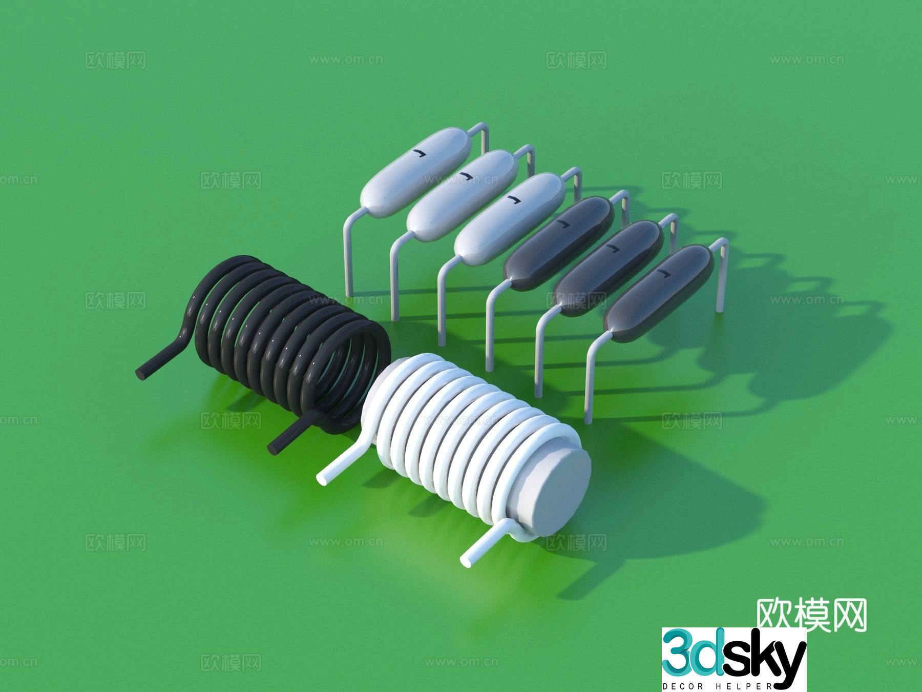 Spring Electronic Components Radiator 3D Model