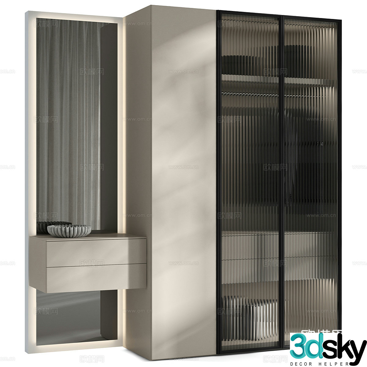 Modern minimalist wardrobe 3d model