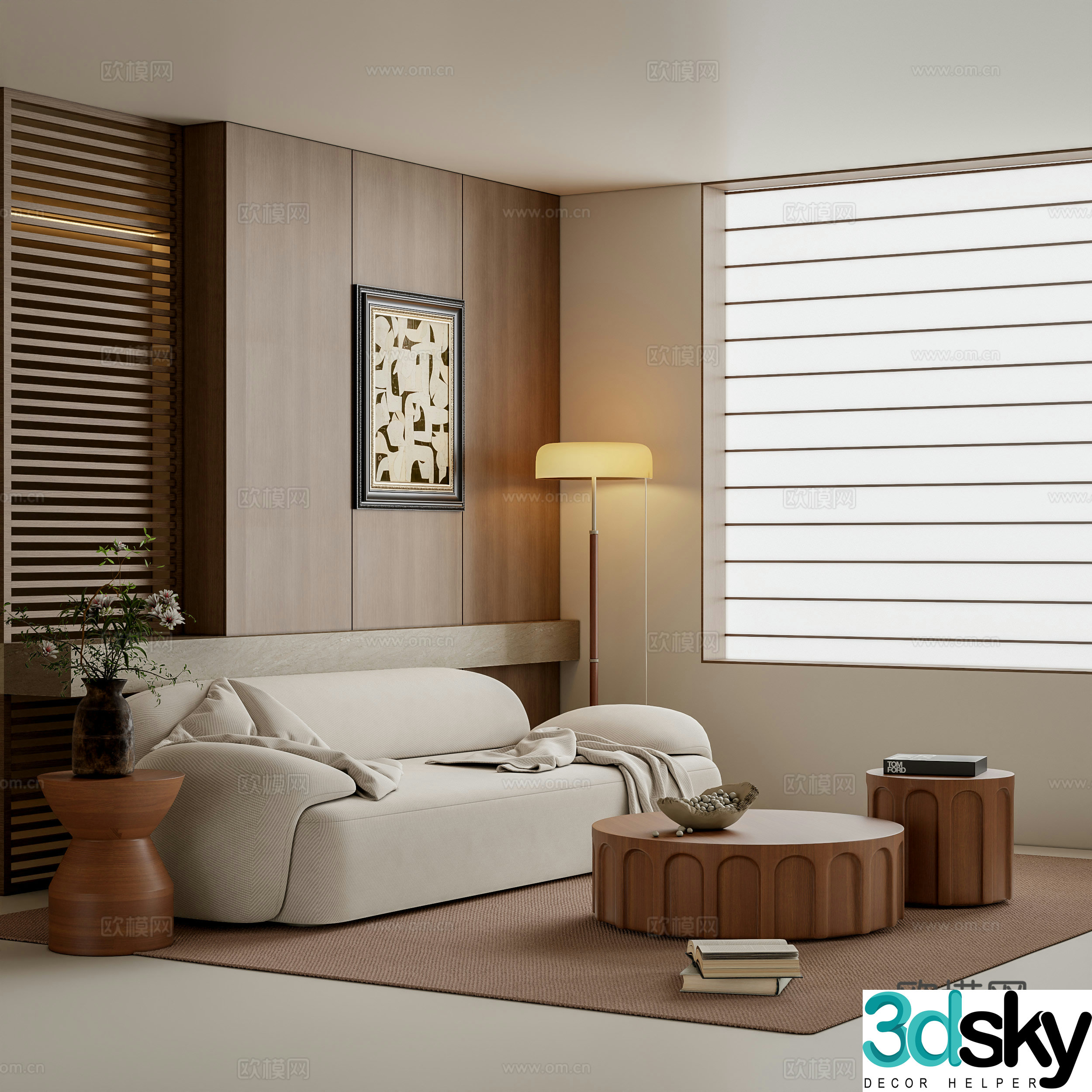 Middle-aged living room 3d model