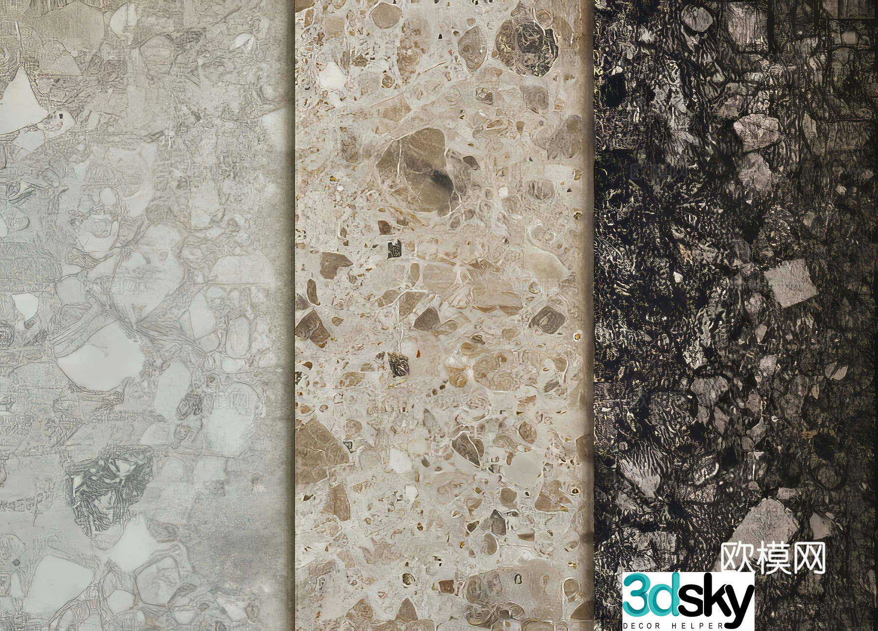 Terrazzo Artificial Stone Slate 3D Model