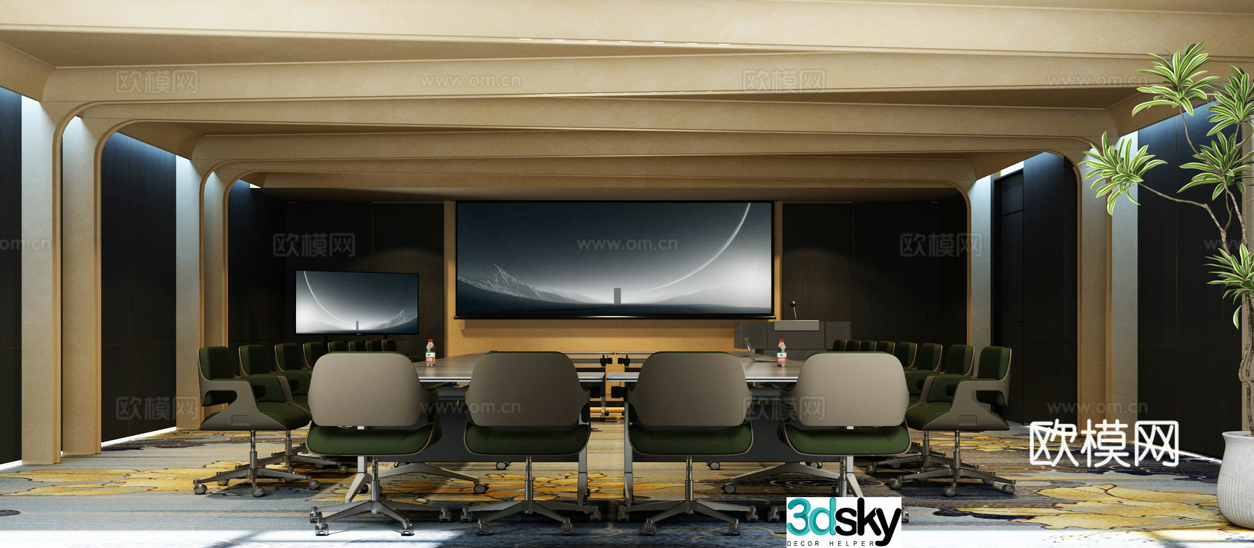 Modern conference room Modern conference training room 3d model