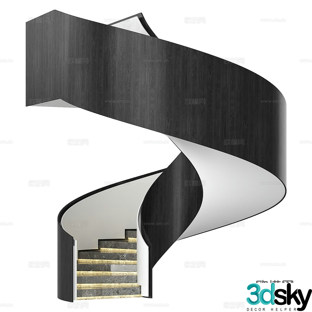 Modern spiral staircase 3d model