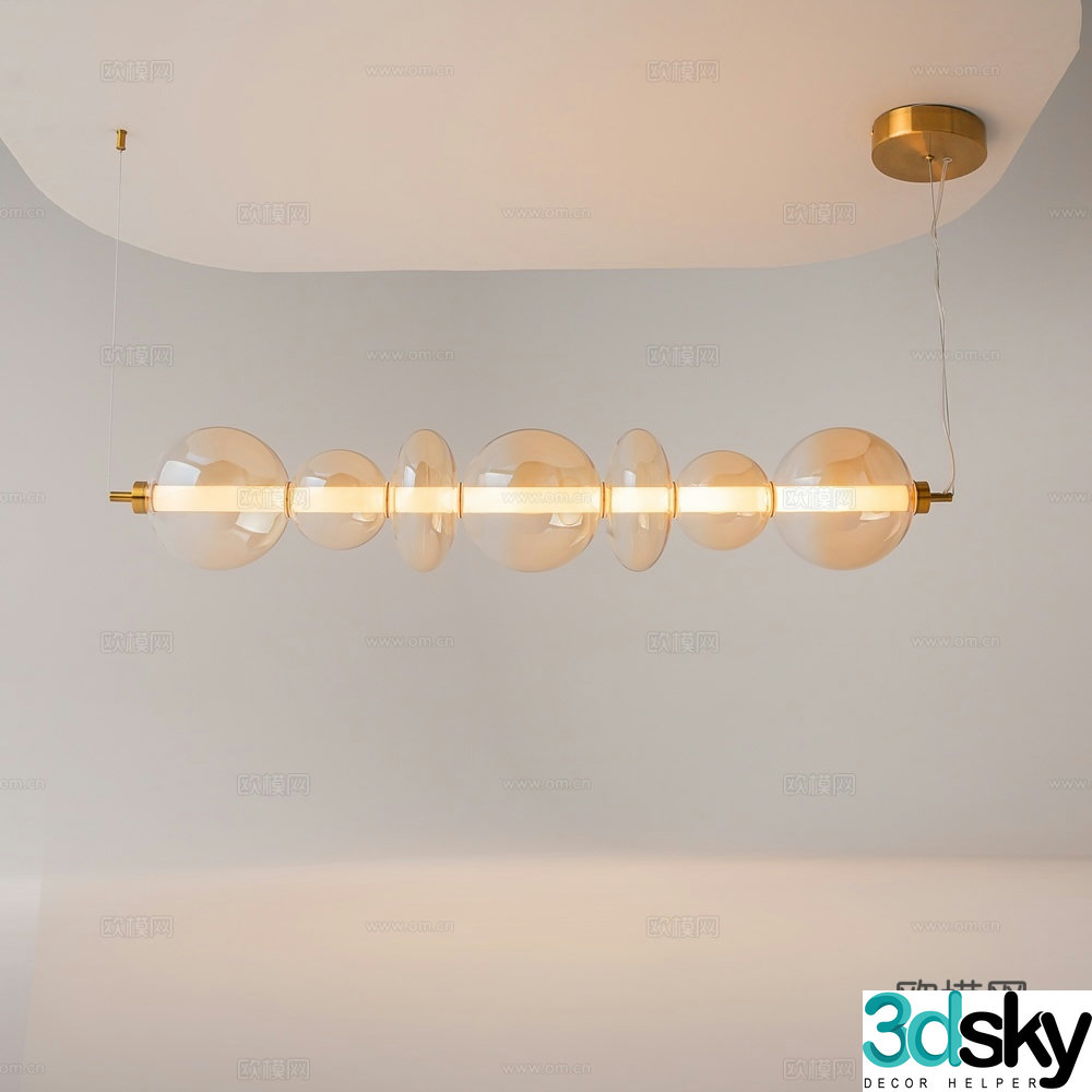 Modern glass chandelier 3d model