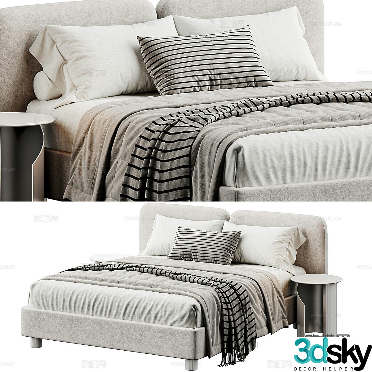Double bed 3d model