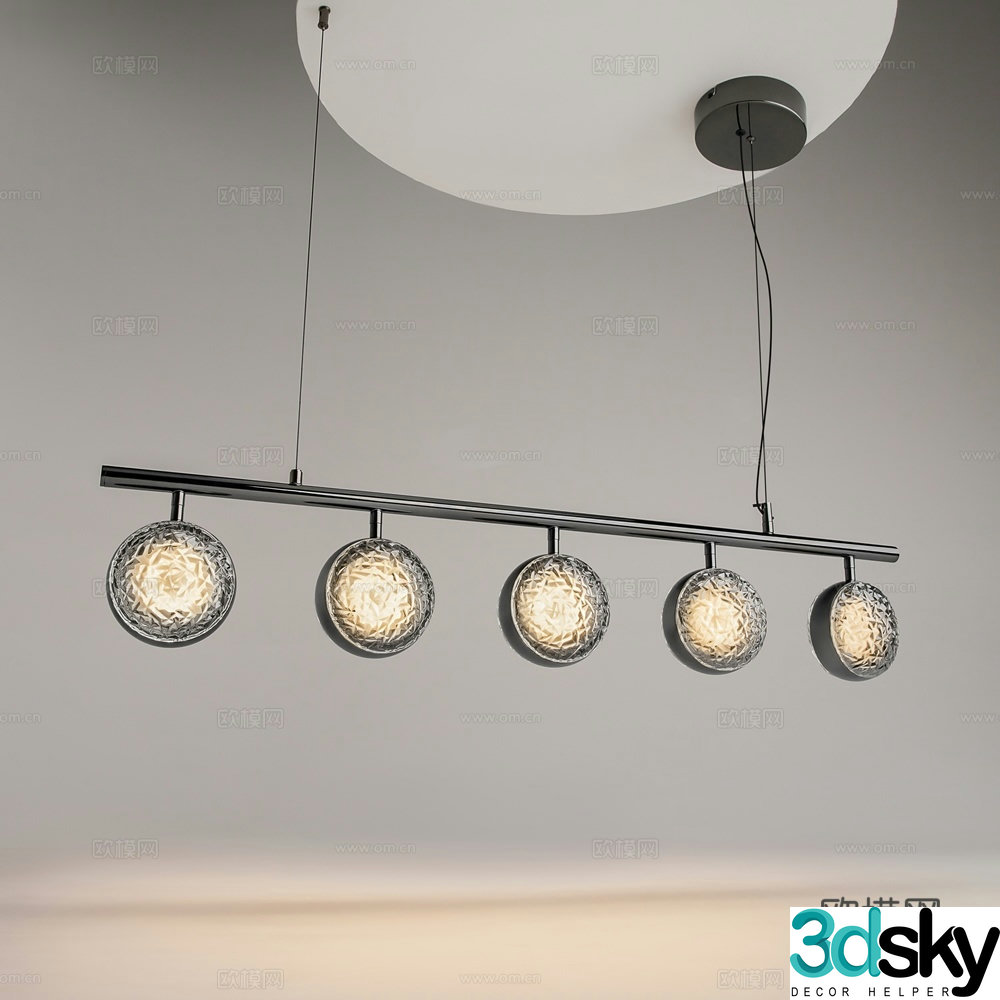 Modern restaurant crystal chandeliers 3d model