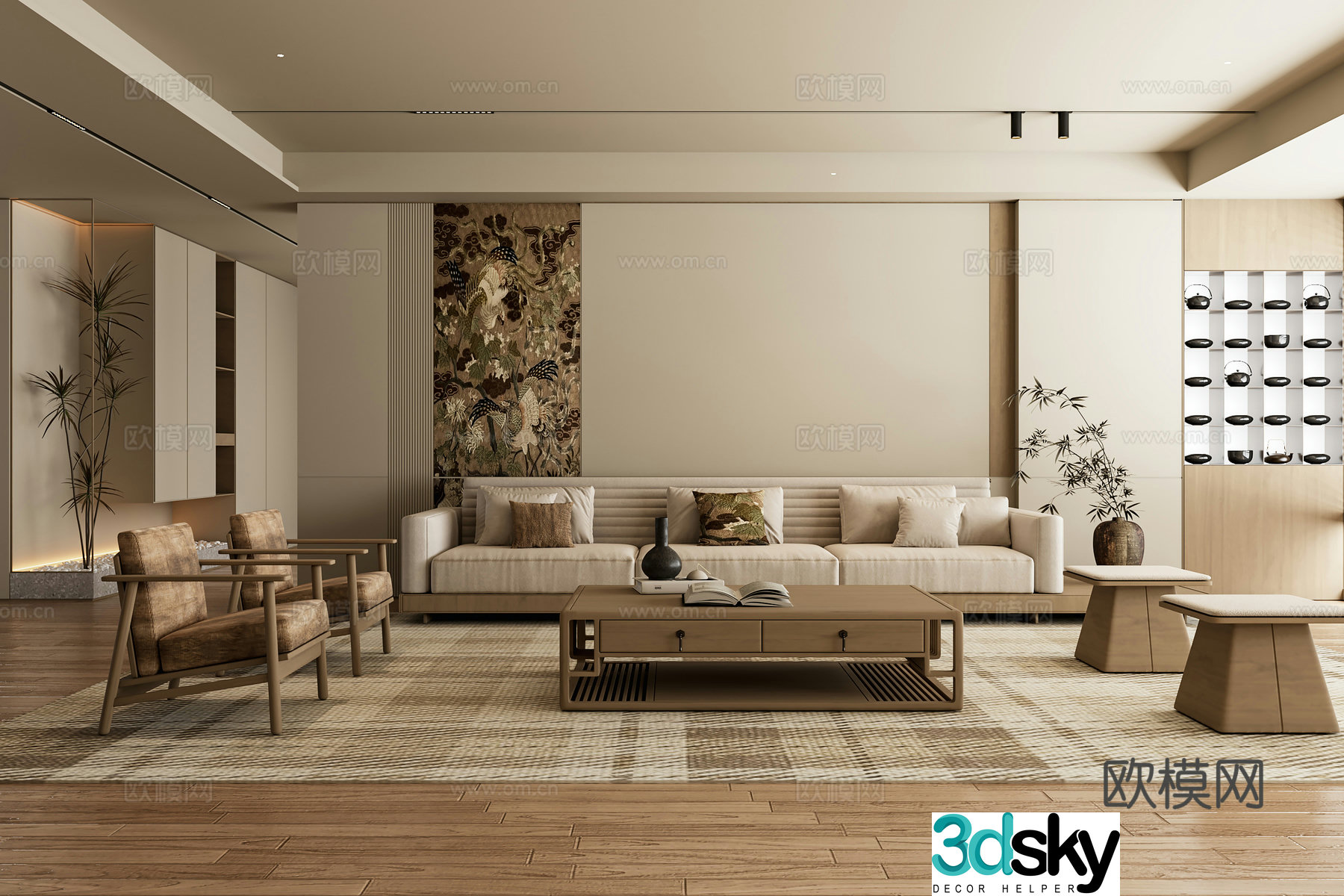 3D model of aesthetic living room in Song Dynasty