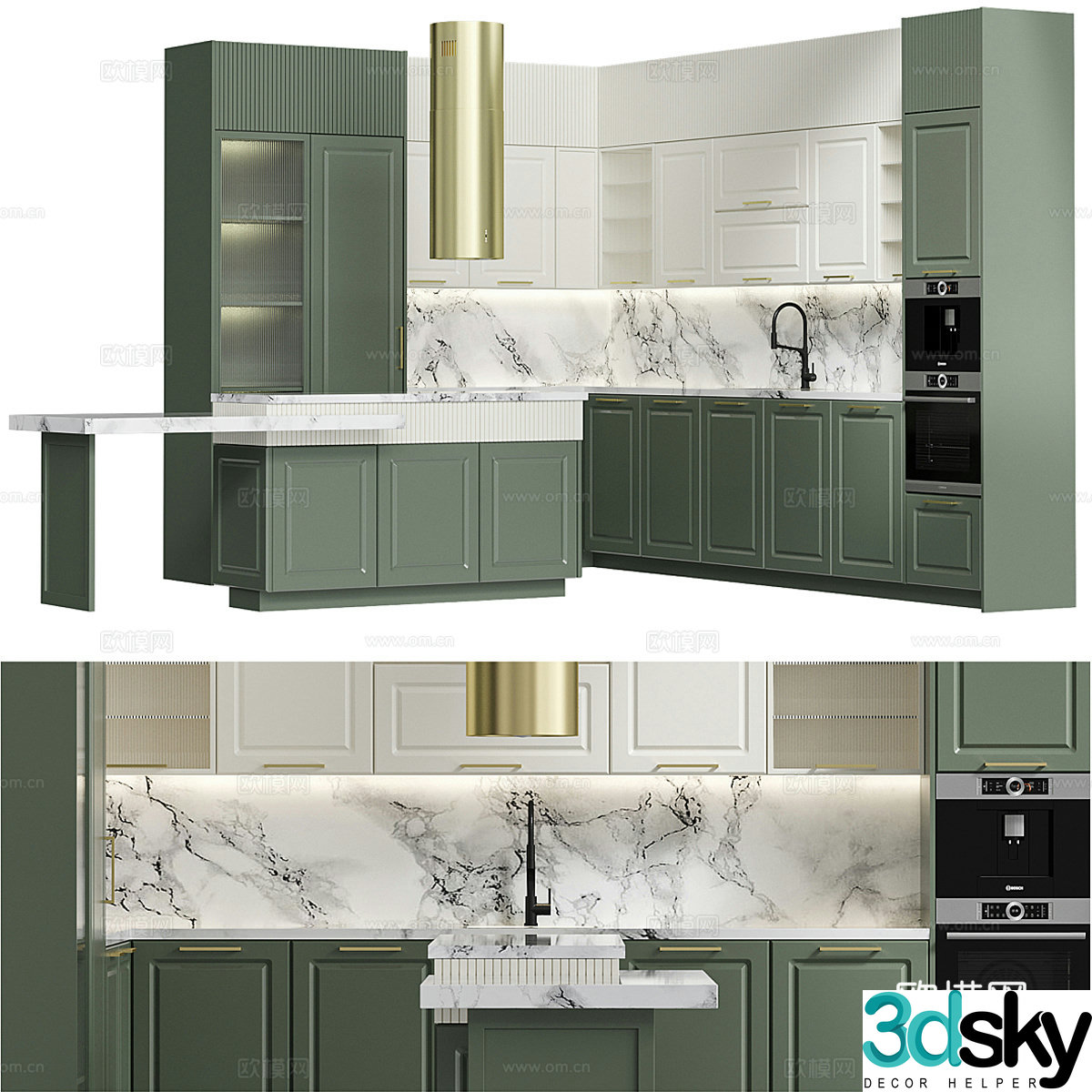Modern Italian light luxury KIPRIDA cabinet 3D model