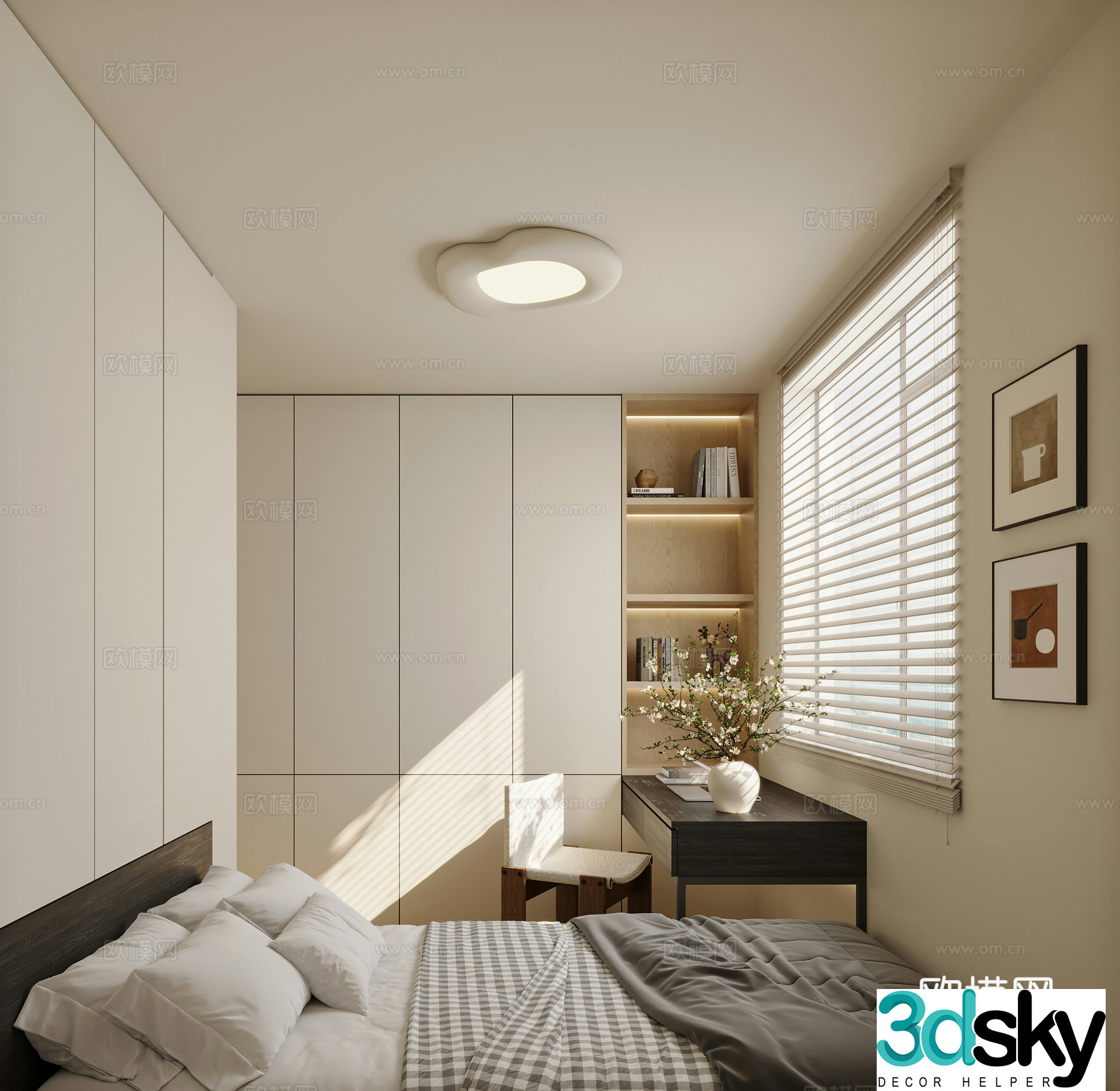 Modern tatami bedroom 3d model