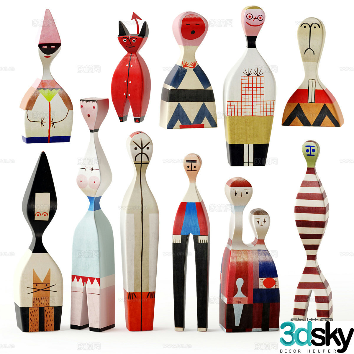 Vitra wooden doll 3d model