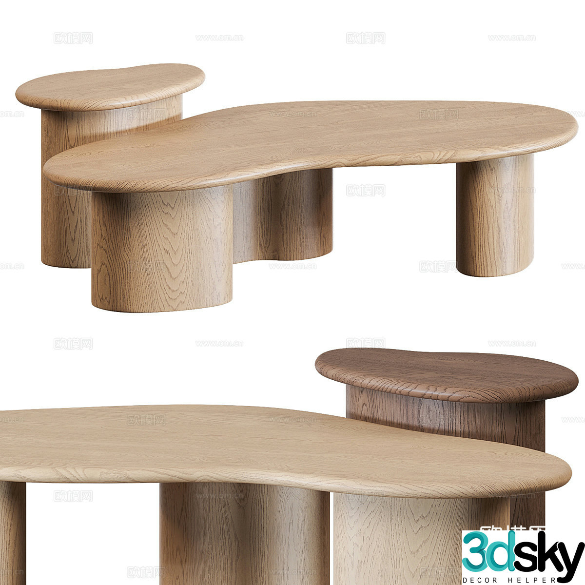 New Chinese style Wasabi solid wood coffee table 3D model