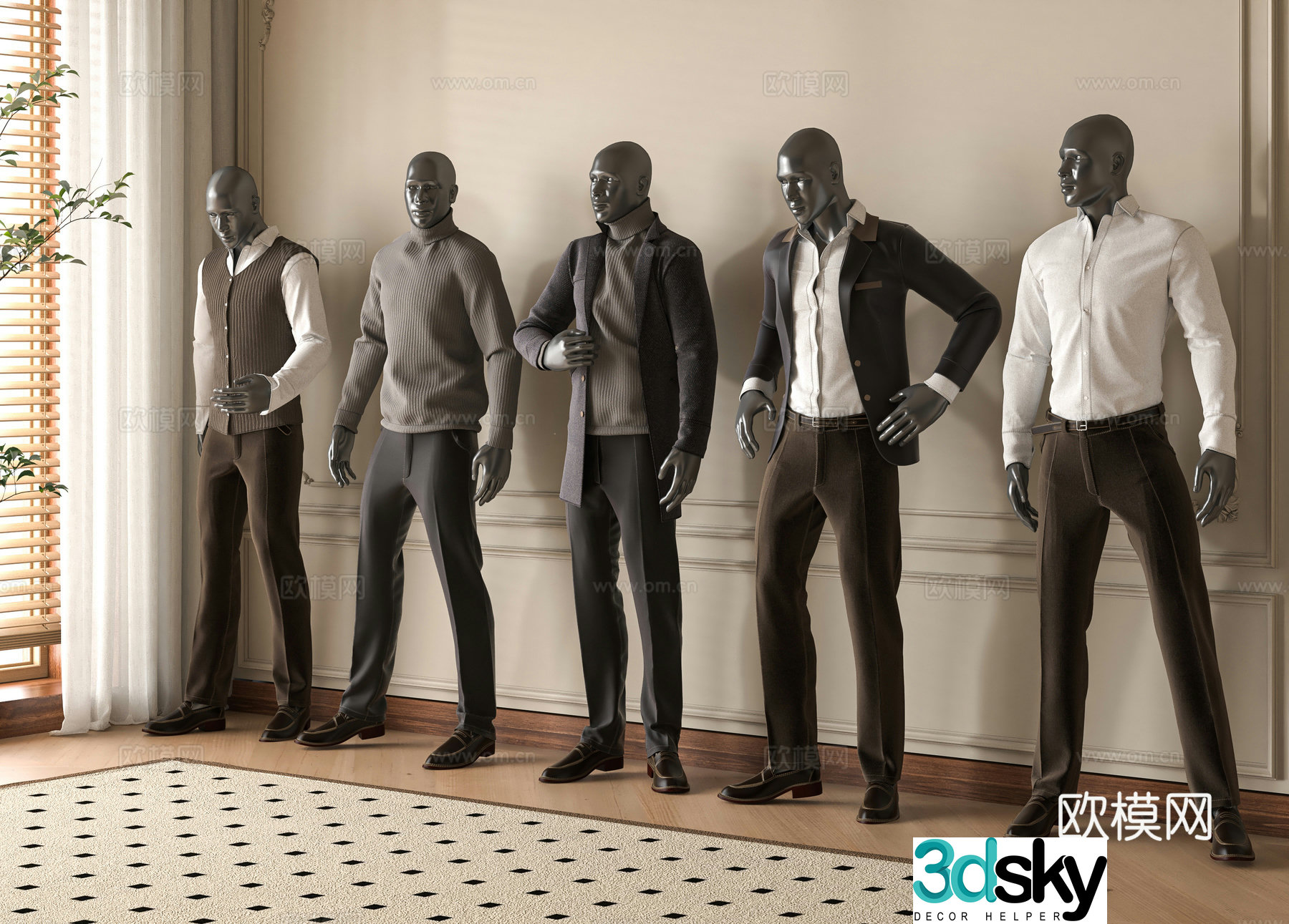 Modern men’s model 3d model