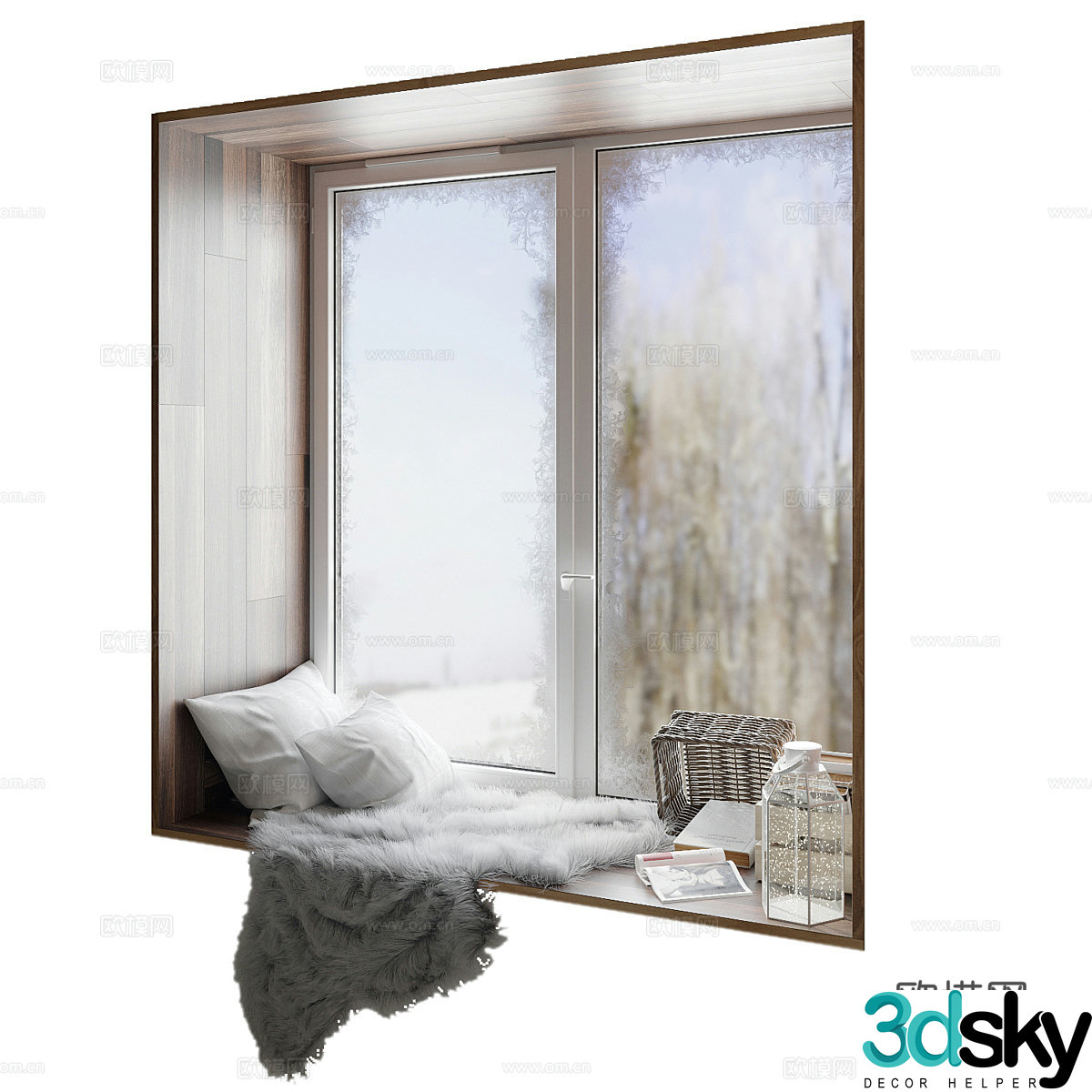 Modern bay window mat 3D model