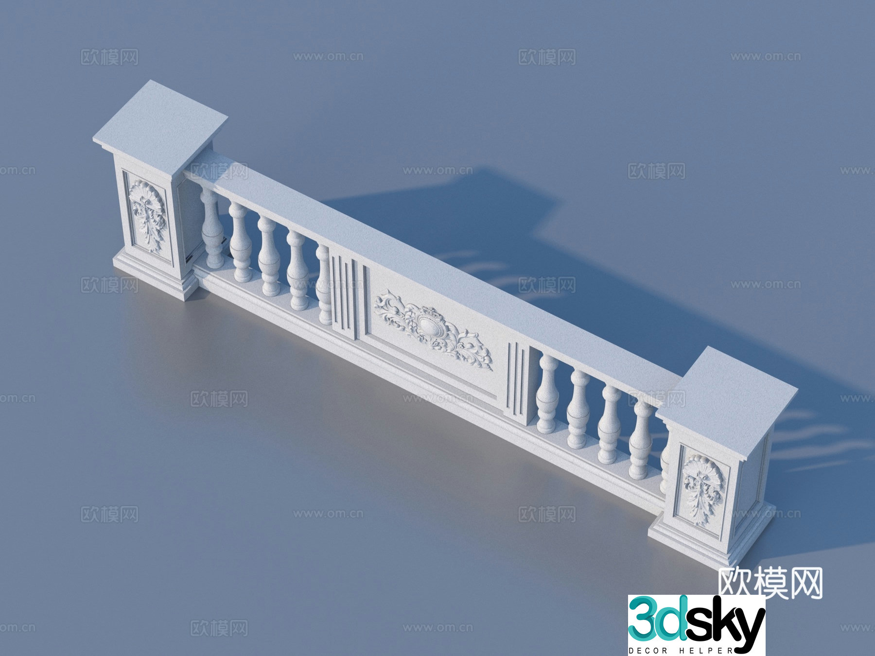 Fence Guardrail Railing 3d Model