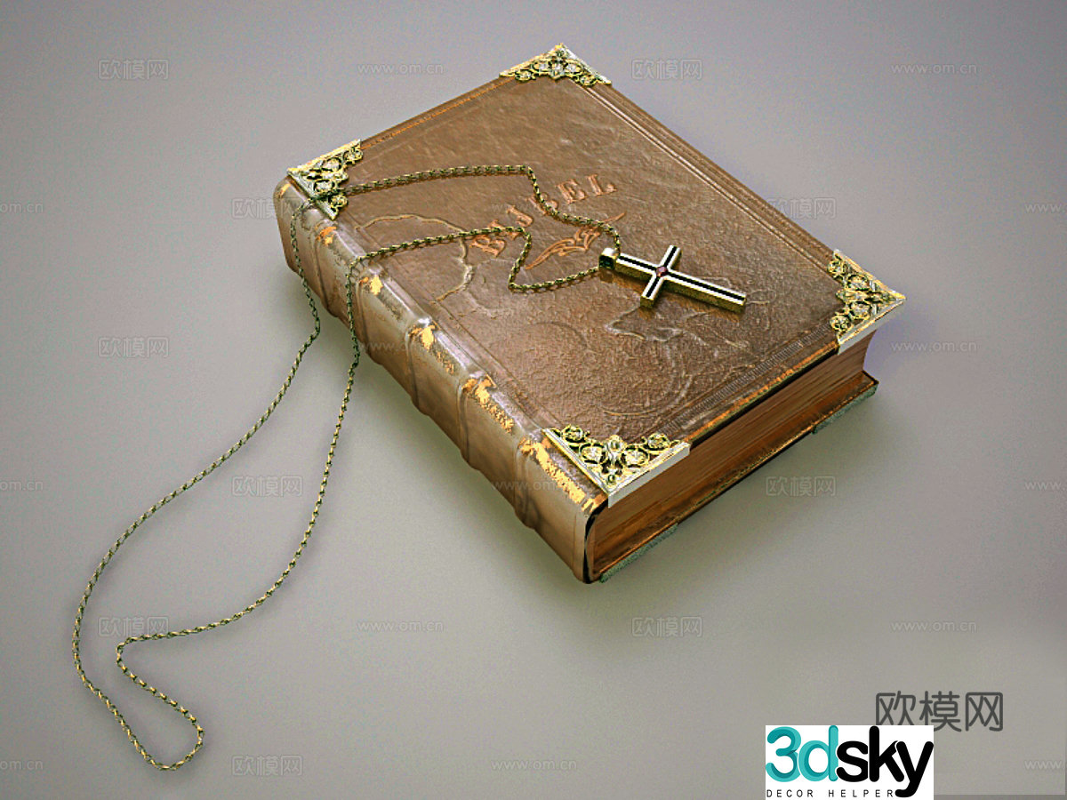 Bible and Cross 3d Model